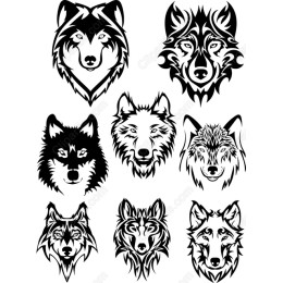 Wolf Set - Black and White