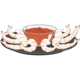 Shrimp Platter with Cocktail Sauce