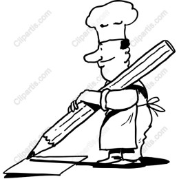 Whimsical Chef with Pencil