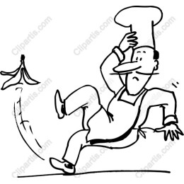 Chef Slipping on Banana Peel