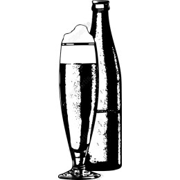 Vintage Beer Glass and Bottle