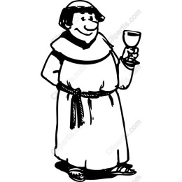 Cheerful Monk Holding Glass