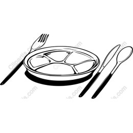 Elegant Divided Plate and Utensils