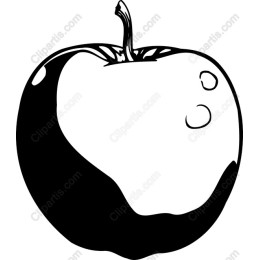 Minimalist Black and White Apple