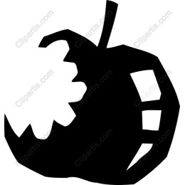 Stylized Black Apple with Bite