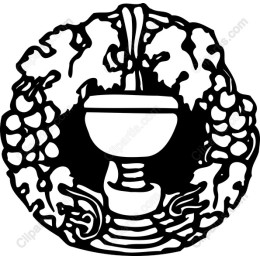 Elegant Chalice with Grapes Drawing