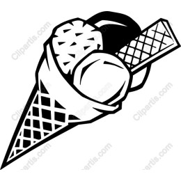 Monochrome Ice Cream Cone