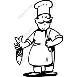 Cheerful Chef Holding Fish