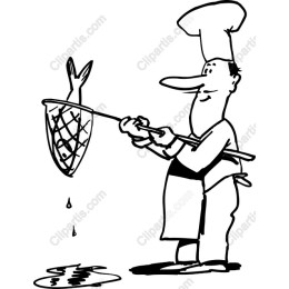 Cheerful Chef Fishing