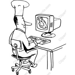 Culinary Whimsy: Chef with Computer