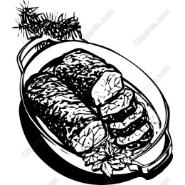 Gourmet Meat Dish Drawing