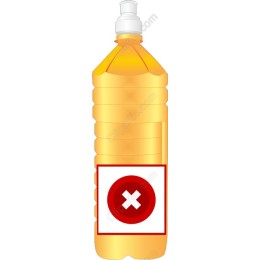 Yellow Liquid Bottle with Warning Label