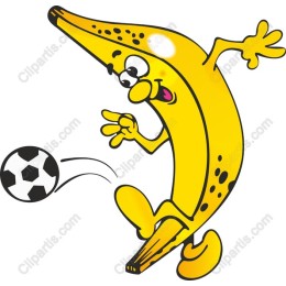 Banana Kicking a Soccer Ball