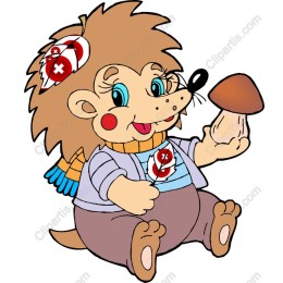 Charming Hedgehog with Mushroom