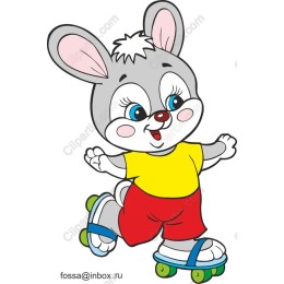 Cheerful Roller Skating Rabbit