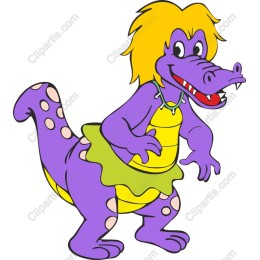 Playful Purple Alligator Character