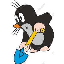 Playful Mole with Shovel