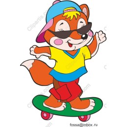 Cool Cartoon Fox Skateboarding