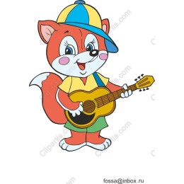 Charming Cartoon Fox Playing Guitar