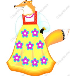 Whimsical Fox in Flower Dress