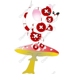 Charming Playful Mouse on Mushroom