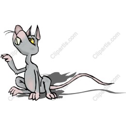Playful Cartoon Gray Rat