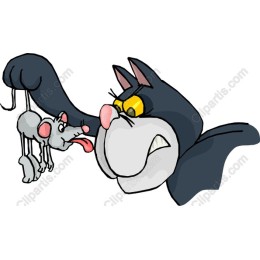 Playful Cat and Mouse Cartoon