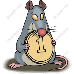 Charming Cartoon Mouse with Coin