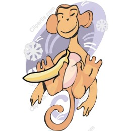 Cheerful Monkey with Banana