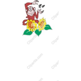 Cheerful Monkey with Sunflowers