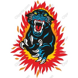 Fierce Roaring Panther Flame