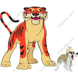 Fierce Tiger and Playful Dog