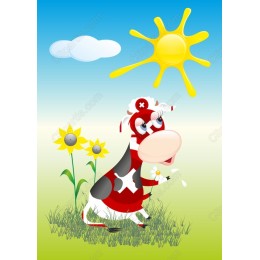 Cheerful Cartoon Cow