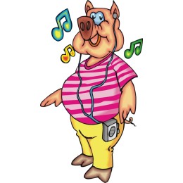 Joyful Cartoon Pig