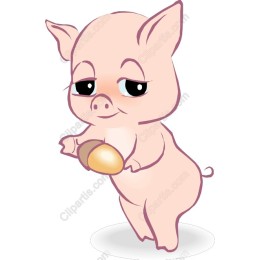 Adorable Piglet with Golden Egg