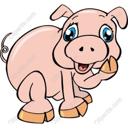 Cheerful Cartoon Pig