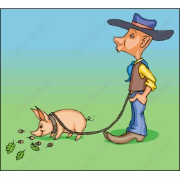 Whimsical Farmer and Pig