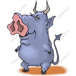 Whimsical Blue Pig