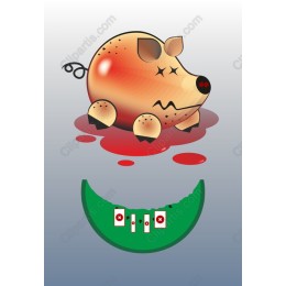 Whimsical Pig and Watermelon
