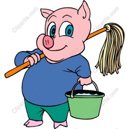 Cleaning Pig Character