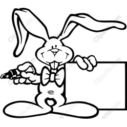 Playful Bunny with Sign