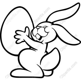 Playful Bunny with Easter Egg