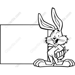 Cheerful Bunny with Crayon