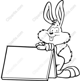 Playful Bunny with Blank Sign