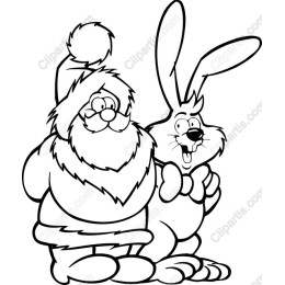 Festive Santa Claus and Bunny