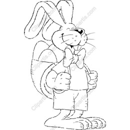 Cheerful Bunny with Easter Eggs