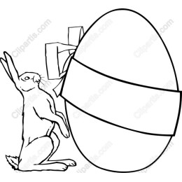 Playful Easter Rabbit and Gift-Wrapped Egg