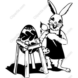 Charming Bunny Painting Easter Egg