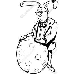 Whimsical Rabbit with Polka-Dotted Sphere