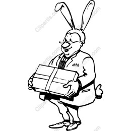 Whimsical Rabbit Carrying Gift